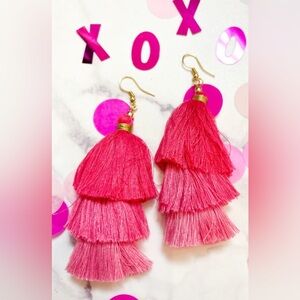Tassle earrings perfect for Valentine’s Day NWT